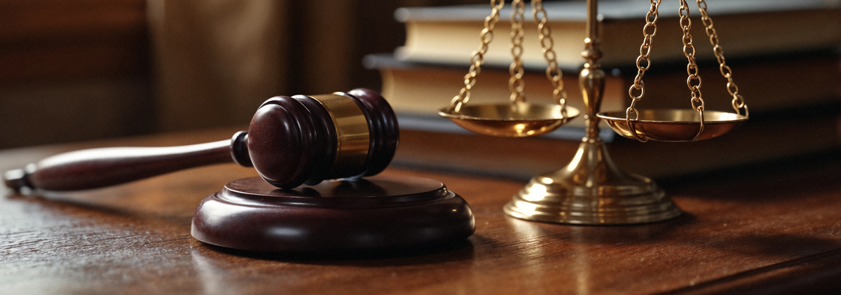 sericios mazo y balanza, símbolo de la justicia